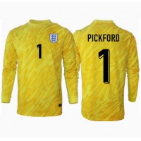 Camiseta Inglaterra Jordan Pickford #1 Portero Segunda Equipación Replica Eurocopa 2024 mangas largas
